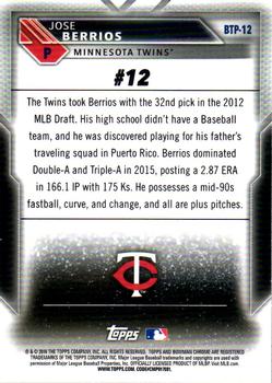 2016 Bowman - Bowman Scouts' Top 100 #BTP-12 Jose Berrios Back