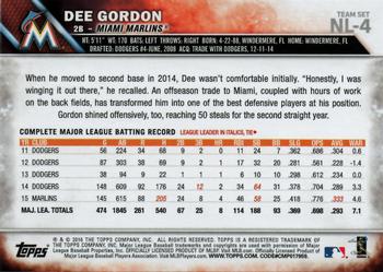 2016 Topps National League Standouts #NL-4 Dee Gordon Back
