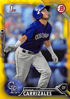 2016 Bowman - Prospects Yellow #BP58 Omar Carrizales Front