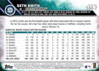 2016 Topps Seattle Mariners #SM-7 Seth Smith Back