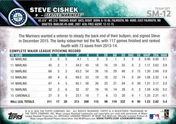 2016 Topps Seattle Mariners #SM-12 Steve Cishek Back