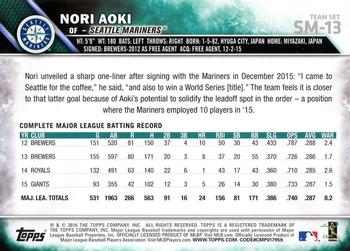 2016 Topps Seattle Mariners #SM-13 Nori Aoki Back