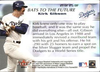 2001 Fleer Futures - Bats to the Future #21BF Kirk Gibson  Back
