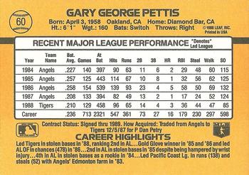 1989 Donruss #60 Gary Pettis Back