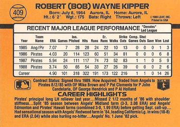 1989 Donruss #409 Bob Kipper Back