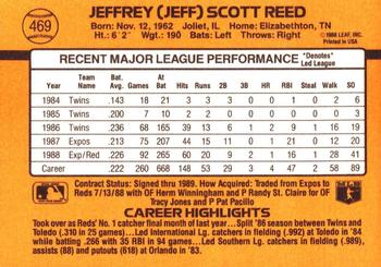1989 Donruss #469 Jeff Reed Back