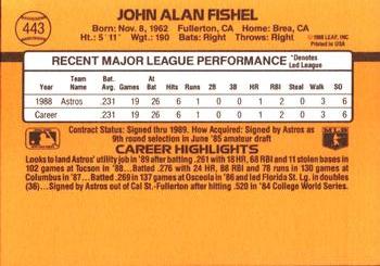 1989 Donruss #443 John Fishel Back