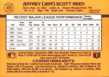 1989 Donruss #469 Jeff Reed Back