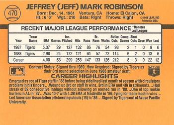 1989 Donruss #470 Jeff Robinson Back