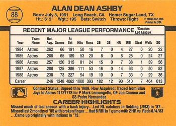 1989 Donruss #88 Alan Ashby Back
