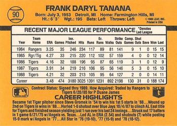1989 Donruss #90 Frank Tanana Back