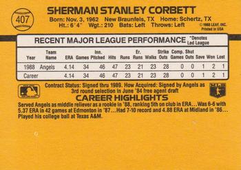 1989 Donruss #407 Sherman Corbett Back