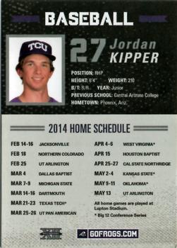2014 TCU Horned Frogs Schedule Cards #NNO Jordan Kipper Back