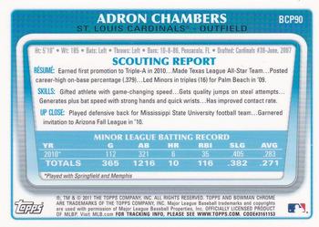 2011 Bowman - Chrome Prospect Autographs #BCP90 Adron Chambers Back