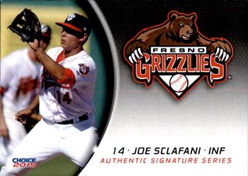 2015 Choice Fresno Grizzlies #20 Joe Sclafani Front