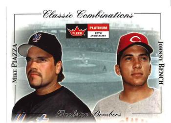 2001 Fleer Platinum - Classic Combinations #15 CC Mike Piazza / Johnny Bench  Front