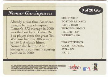 2001 Fleer Platinum - Grandstand Greats #9 GG Nomar Garciaparra  Back