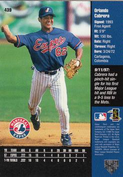 1998 Upper Deck #439 Orlando Cabrera Back