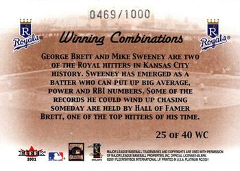 2001 Fleer Platinum - Winning Combinations #25 WC George Brett / Mike Sweeney Back
