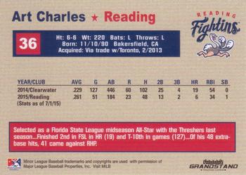 2015 Grandstand Reading Fightin Phils Update #NNO Art Charles Back