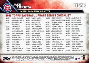 2016 Topps Update #US62 Jake Arrieta Back