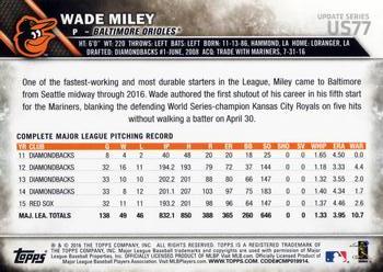 2016 Topps Update #US77 Wade Miley Back