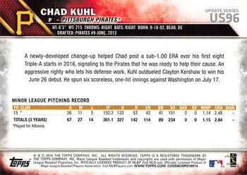 2016 Topps Update #US96 Chad Kuhl Back