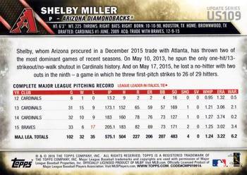 2016 Topps Update #US109 Shelby Miller Back