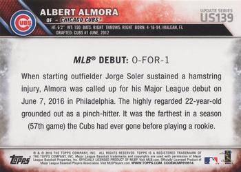 2016 Topps Update #US139 Albert Almora Back
