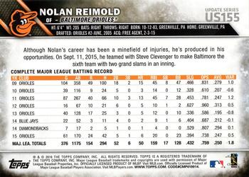 2016 Topps Update #US155 Nolan Reimold Back