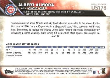 2016 Topps Update #US178 Albert Almora Back