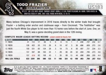 2016 Topps Update #US183 Todd Frazier Back