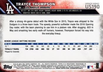 2016 Topps Update #US190 Trayce Thompson Back