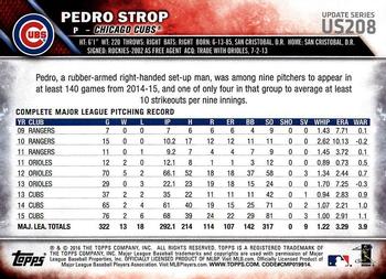 2016 Topps Update #US208 Pedro Strop Back