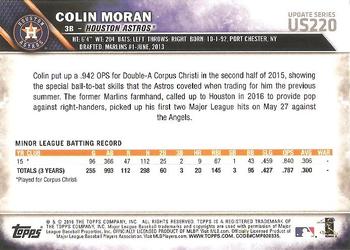 2016 Topps Update #US220 Colin Moran Back