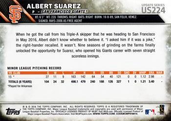 2016 Topps Update #US224 Albert Suarez Back