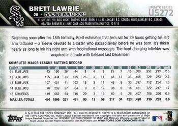 2016 Topps Update #US272 Brett Lawrie Back