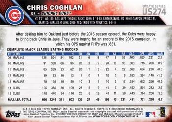 2016 Topps Update #US274 Chris Coghlan Back