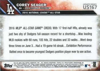 2016 Topps Update #US167 Corey Seager Back