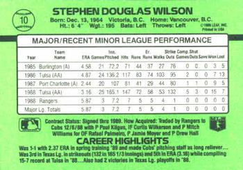 1989 Donruss The Rookies #10 Steve Wilson Back