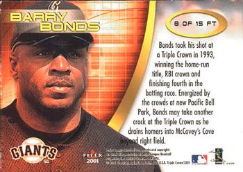 2001 Fleer Triple Crown - Future Threats #8FT Barry Bonds  Back