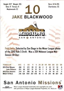 2013 Grandstand San Antonio Missions #NNO Jake Blackwood Back