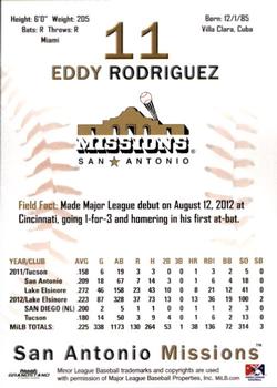 2013 Grandstand San Antonio Missions #NNO Eddy Rodriguez Back