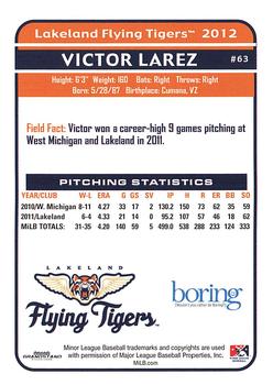 2012 Grandstand Lakeland Flying Tigers #NNO Victor Larez Back