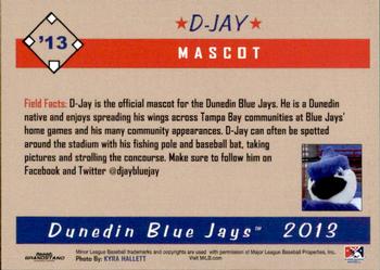2013 Grandstand Dunedin Blue Jays #NNO D Jay Back