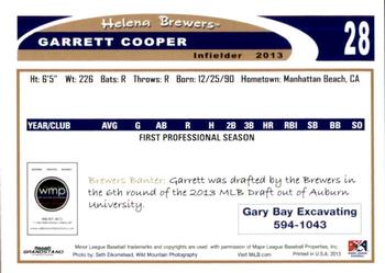 2013 Grandstand Helena Brewers #NNO Garrett Cooper Back