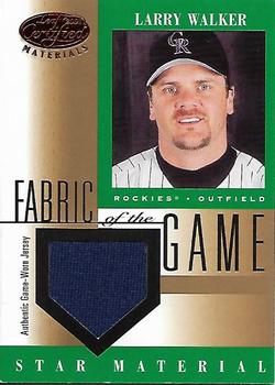 2001 Leaf Certified Materials - Fabric of the Game Base #FG-83 Larry Walker  Front