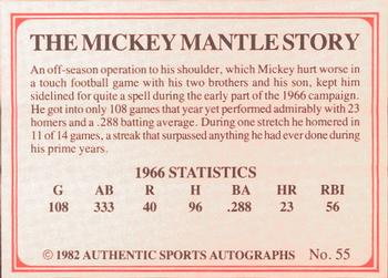 1982 ASA The Mickey Mantle Story #55 Mickey Mantle / Joe DiMaggio Back