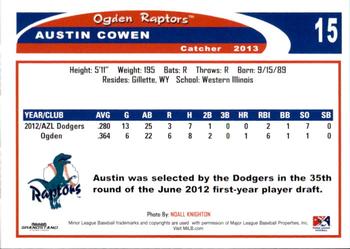 2013 Grandstand Ogden Raptors #NNO Austin Cowen Back