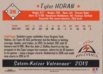 2013 Grandstand Salem-Keizer Volcanoes #NNO Tyler Horan Back